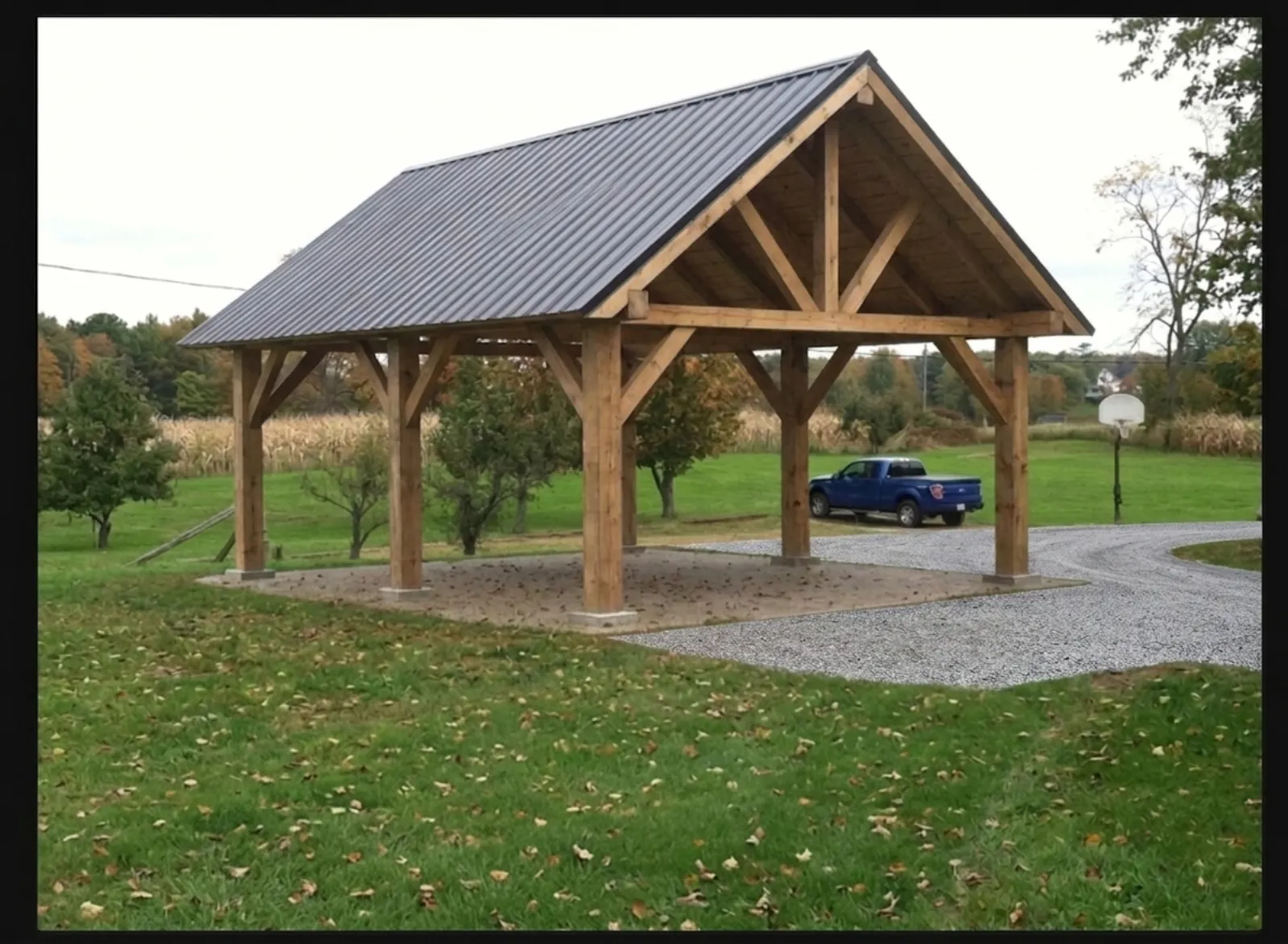 Post-frame carport