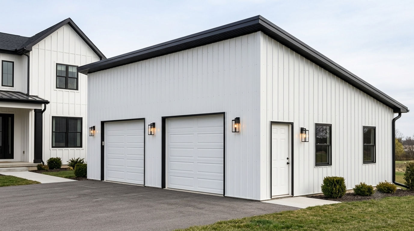 Garage with Lean-To