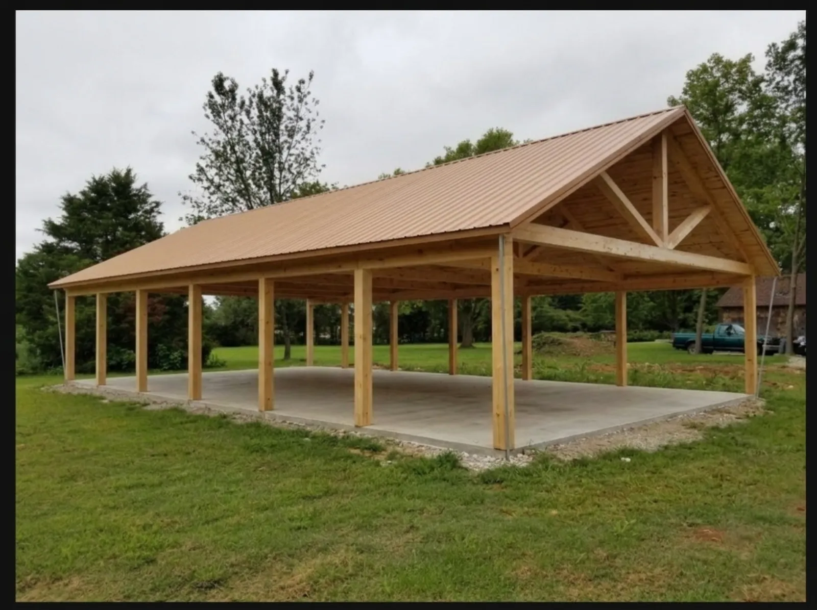 Post-frame pavilion