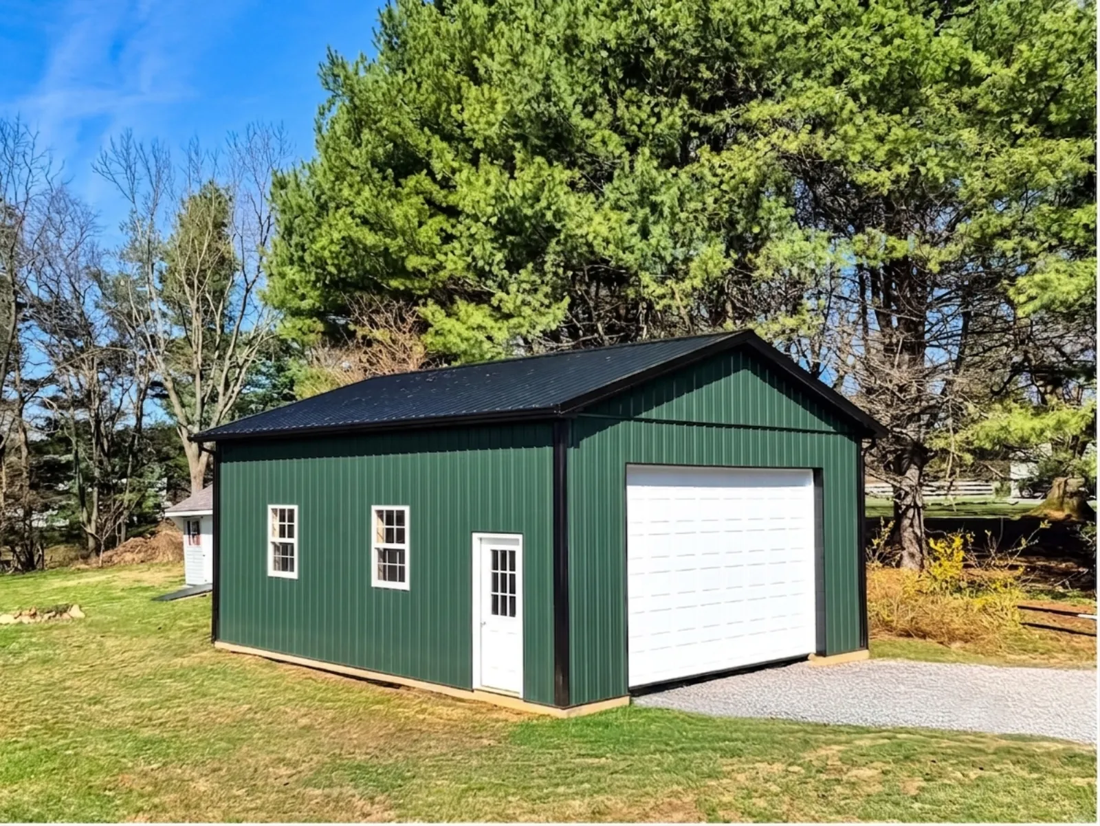 Post-frame storage building